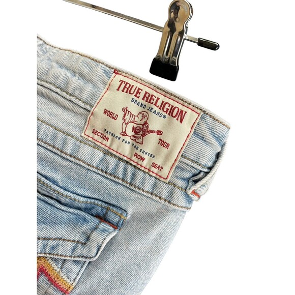 True Religion‎ Women's Joey Low Rise Flare Ombré Zigzag Measures 32” Labeled 29” - Picture 11 of 16